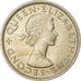 Moneta, Nuova Zelanda, Elizabeth II, Florin, 1961, BB, Rame-nichel, KM:28.2