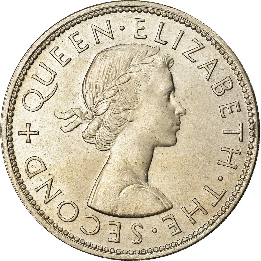 Moneda, Nueva Zelanda, Elizabeth II, 1/2 Crown, 1961, EBC, Cobre - níquel