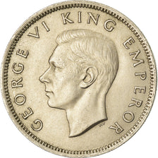 Moneta, Nowa Zelandia, George VI, Florin, 1947, EF(40-45), Miedź-Nikiel