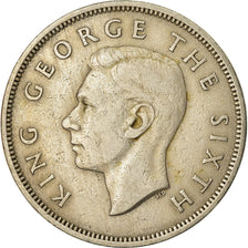 Moeda, Nova Zelândia, George VI, 1/2 Crown, 1948, EF(40-45), Cobre-níquel