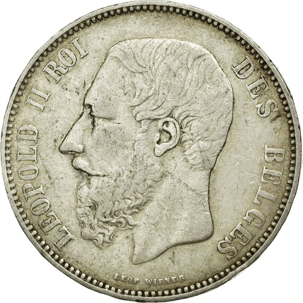Coin, Belgium, Leopold II, 5 Francs, 5 Frank, 1867, EF(40-45), Silver, KM:24