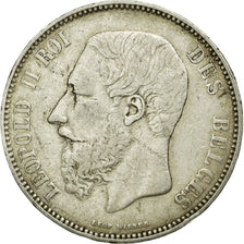 Coin, Belgium, Leopold II, 5 Francs, 5 Frank, 1867, EF(40-45), Silver, KM:24