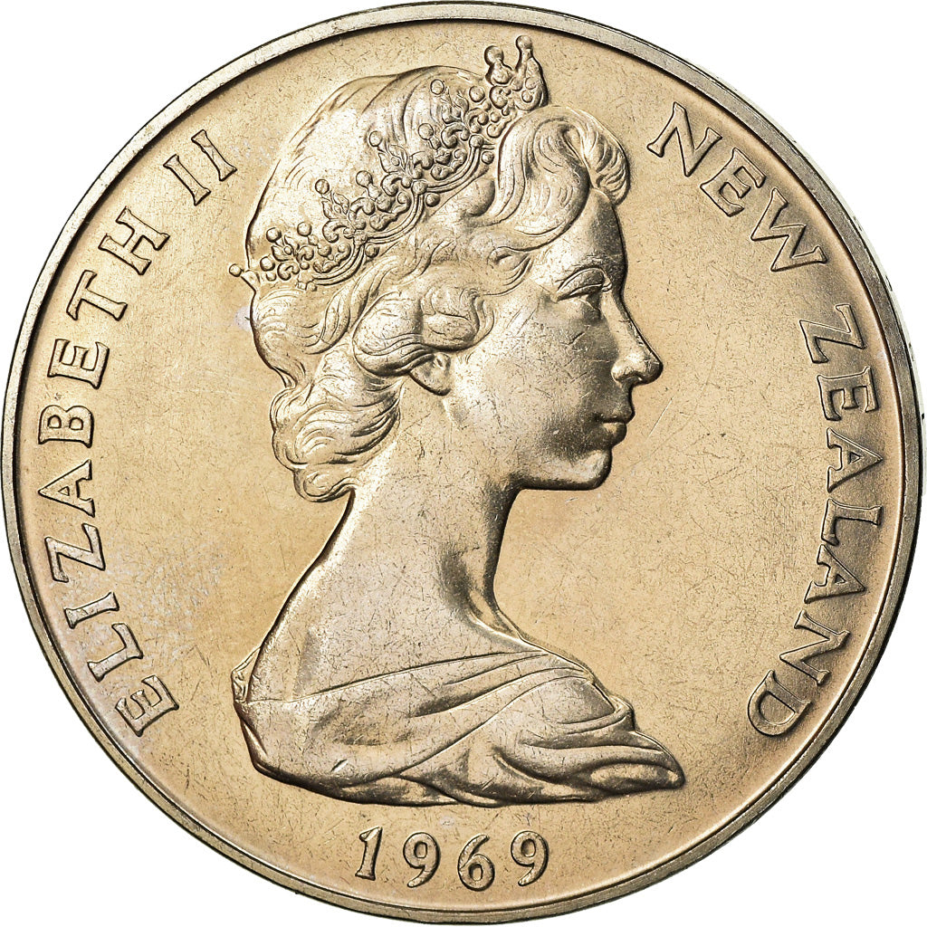 Munten, Nieuw Zeeland, Elizabeth II, Dollar, 1969, PR, Copper-nickel, KM:40.1