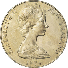 Coin, New Zealand, Elizabeth II, Dollar, 1974, MS(63), Copper-nickel, KM:44