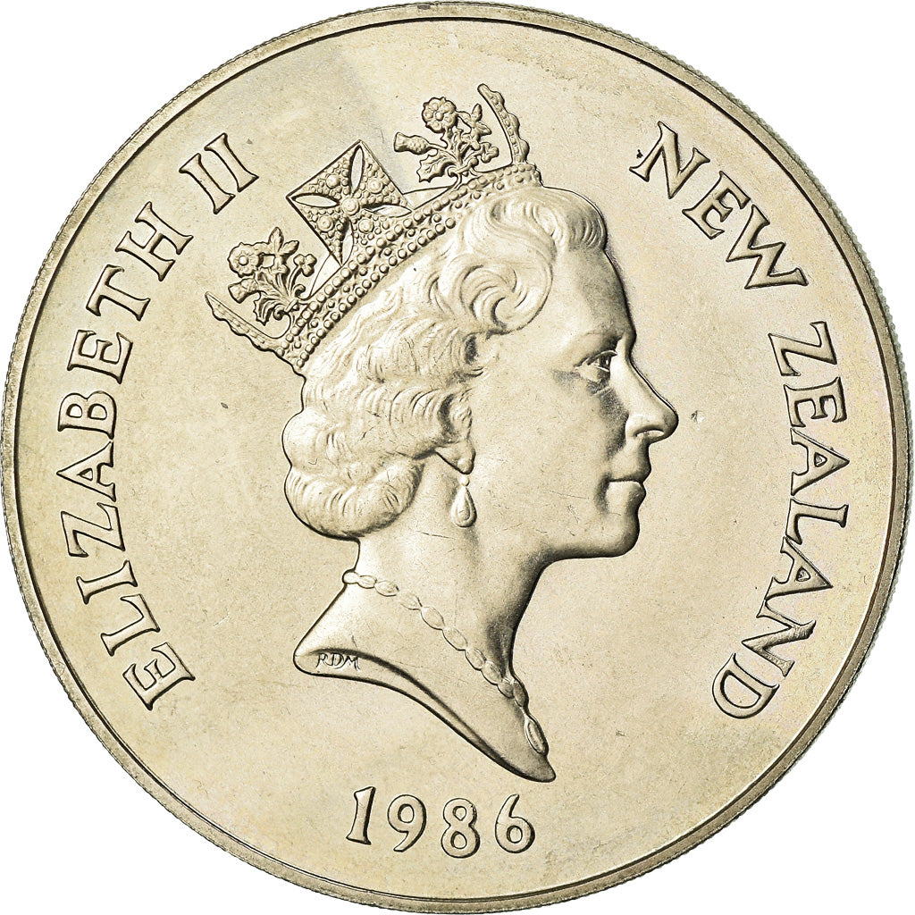 Coin, New Zealand, Elizabeth II, Dollar, 1986, MS(63), Copper-nickel, KM:57