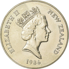 Coin, New Zealand, Elizabeth II, Dollar, 1986, MS(63), Copper-nickel, KM:57