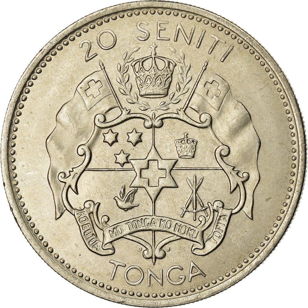 Monnaie, Tonga, King Taufa'ahau Tupou IV, 20 Seniti, 1968, SUP, Copper-nickel