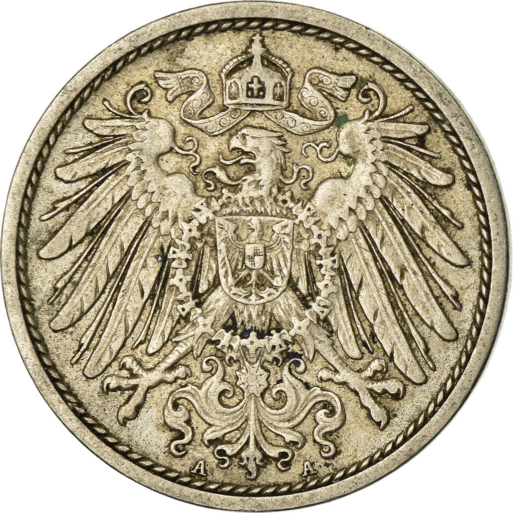 Moneda, ALEMANIA - IMPERIO, Wilhelm II, 10 Pfennig, 1910, Berlin, MBC, Cobre -