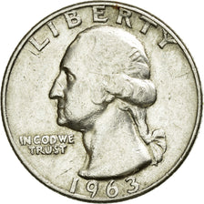 Coin, United States, Washington Quarter, Quarter, 1963, U.S. Mint, Denver