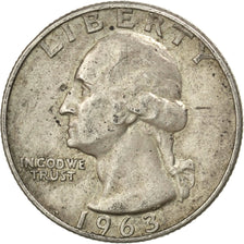 UNITED STATES, Washington Quarter, Quarter, 1963, U.S. Mint, KM #164,...