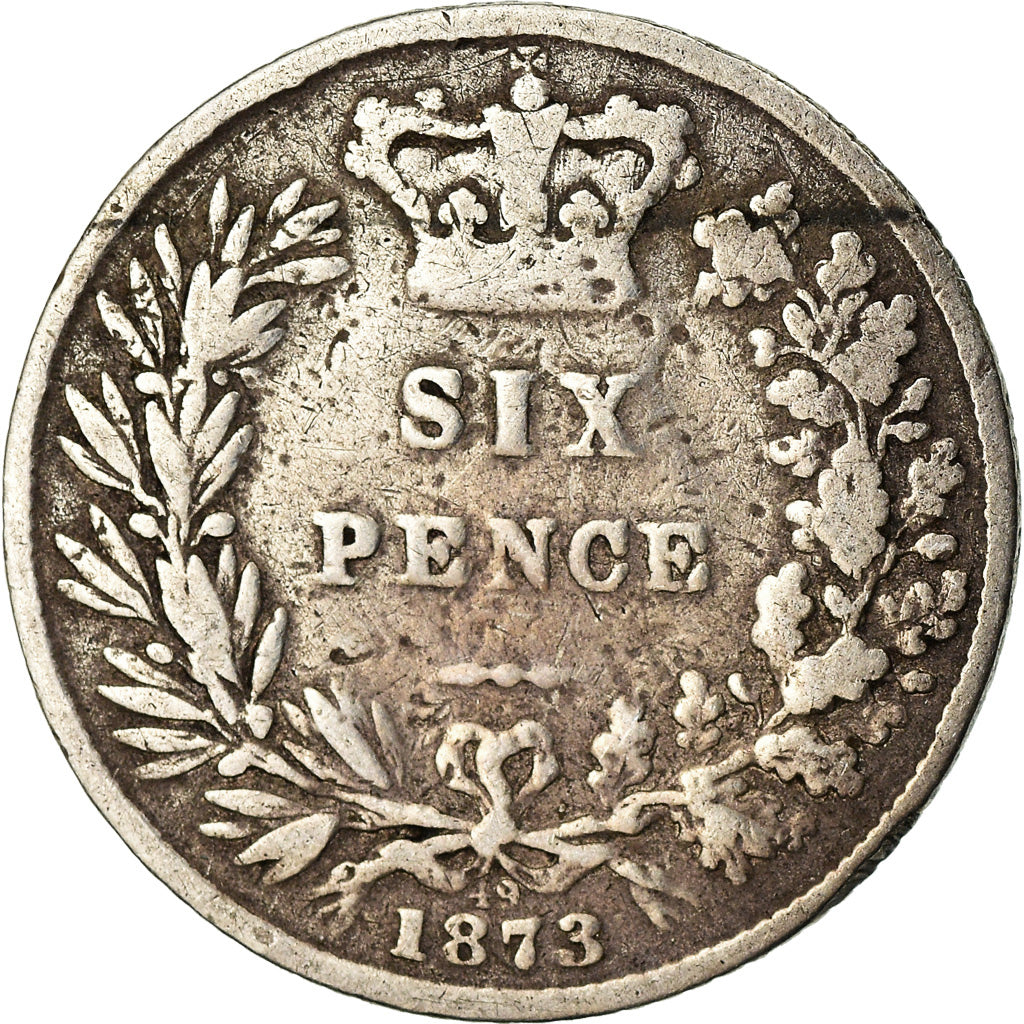Moneta, Gran Bretagna, Victoria, 6 Pence, 1873, B+, Argento, KM:751.1