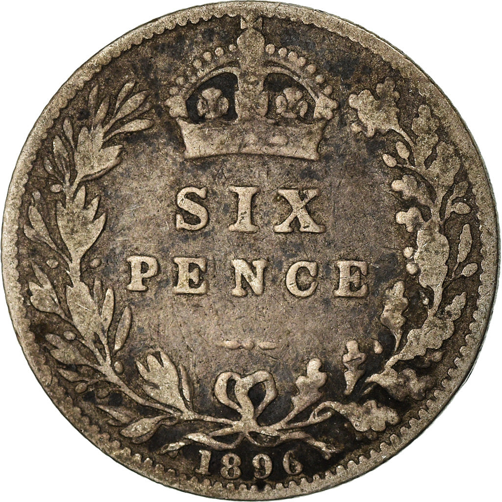Moneta, Gran Bretagna, Victoria, 6 Pence, 1896, B+, Argento, KM:779
