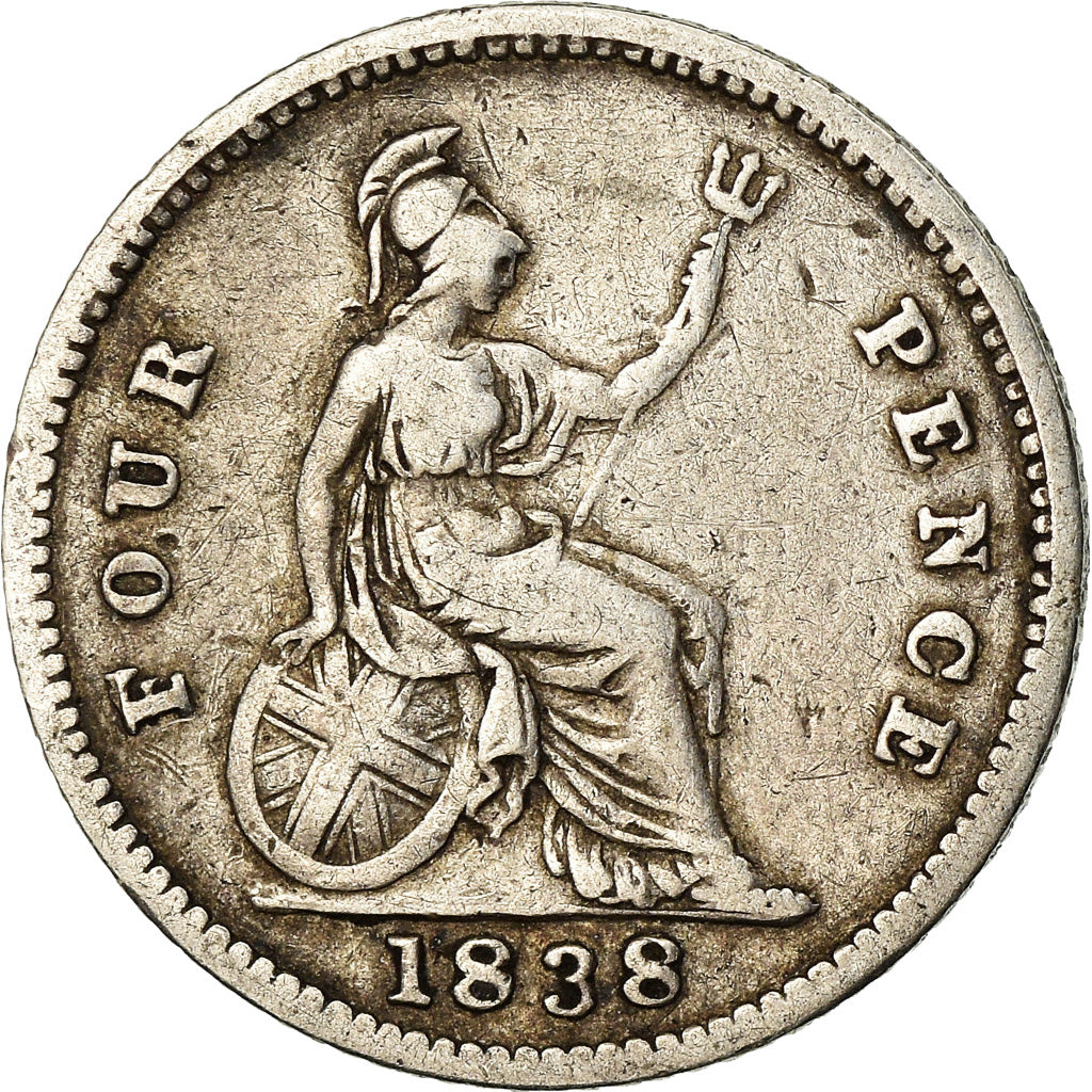 Moneta, Gran Bretagna, Victoria, 4 Pence, Groat, 1838, MB, Argento, KM:731.1