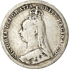 Coin, Great Britain, Victoria, 3 Pence, 1890, VF(20-25), Silver, KM:758