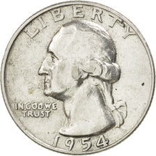 UNITED STATES, Washington Quarter, Quarter, 1954, U.S. Mint, KM #164,...