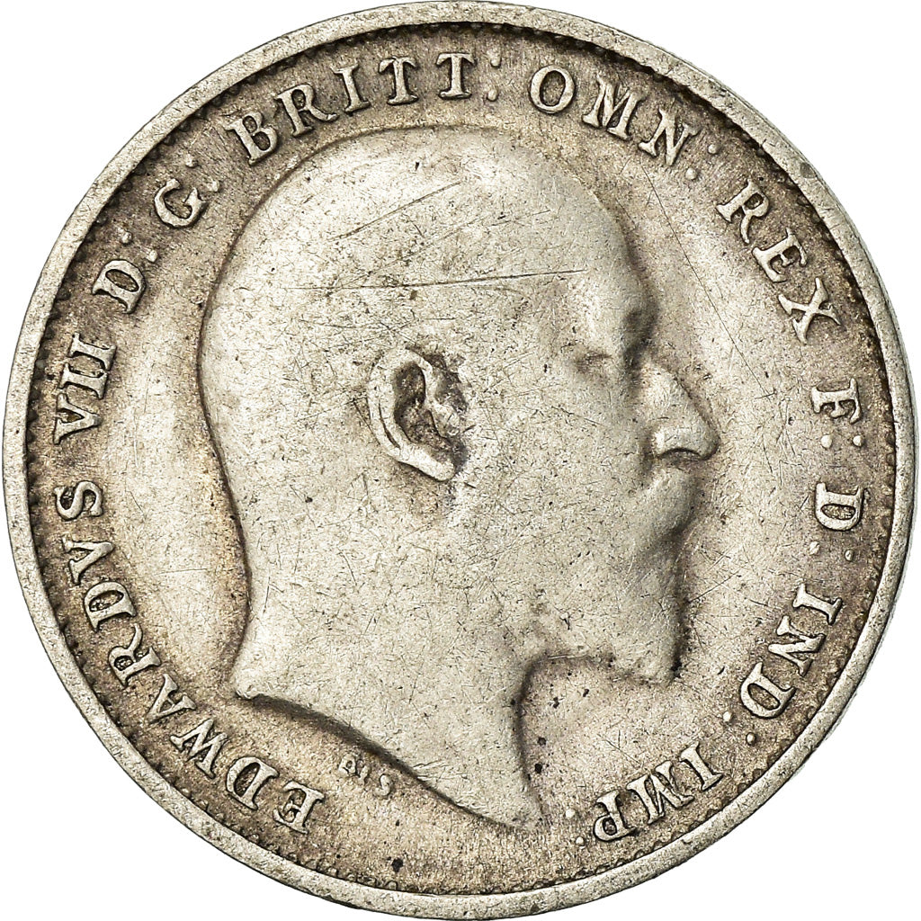 Coin, Great Britain, Edward VII, 3 Pence, 1907, VF(20-25), Silver, KM:797.2