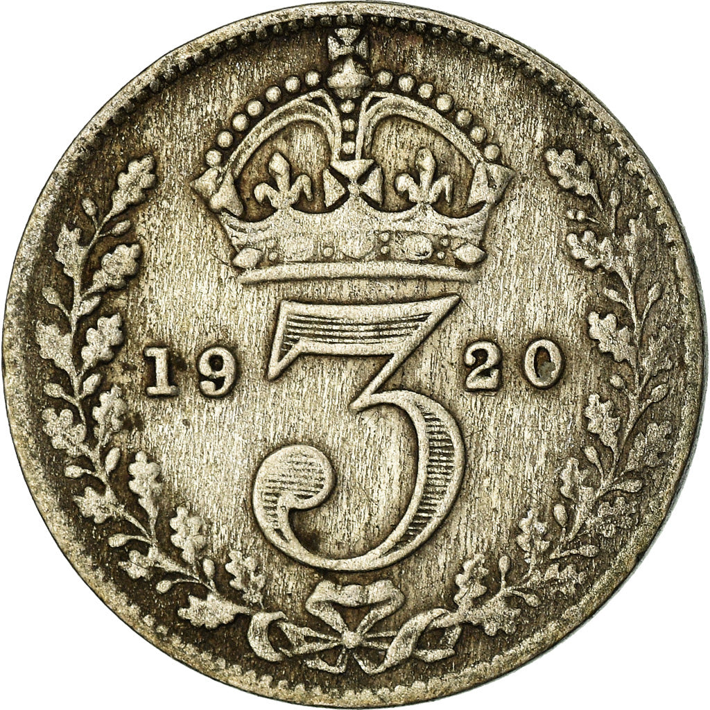 Coin, Great Britain, George V, 3 Pence, 1920, VF(20-25), Silver, KM:813