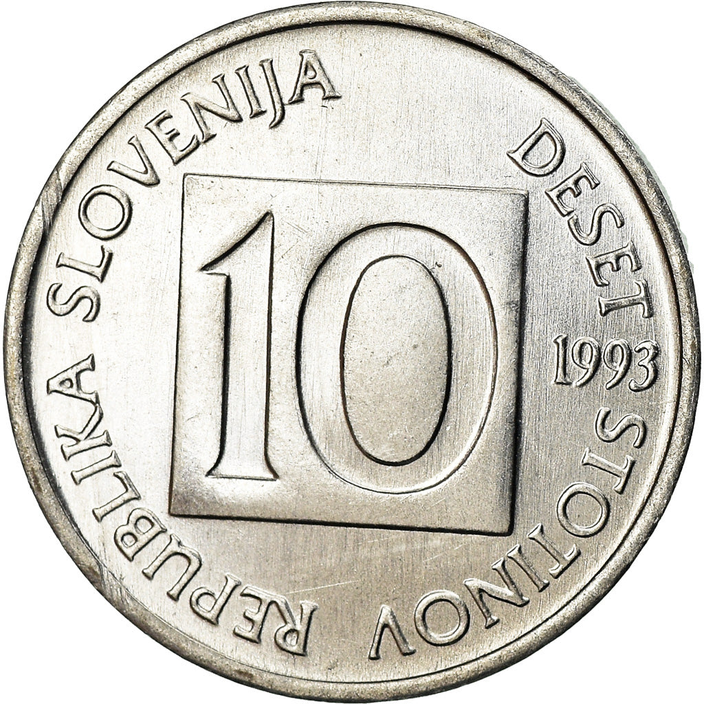 Coin, Slovenia, 10 Stotinov, 1993, MS(63), Aluminum, KM:7