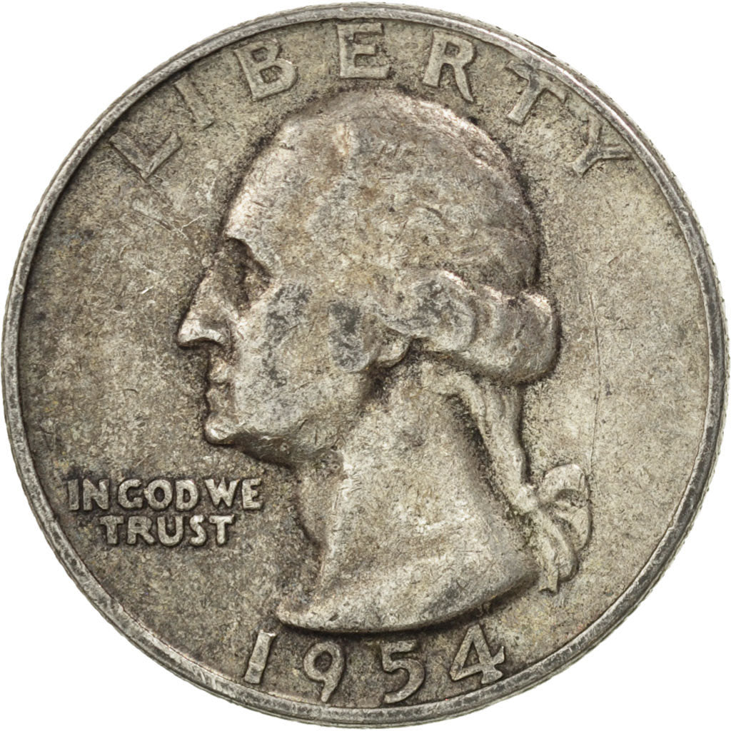 Coin, United States, Washington Quarter, Quarter, 1954, U.S. Mint, Philadelphia