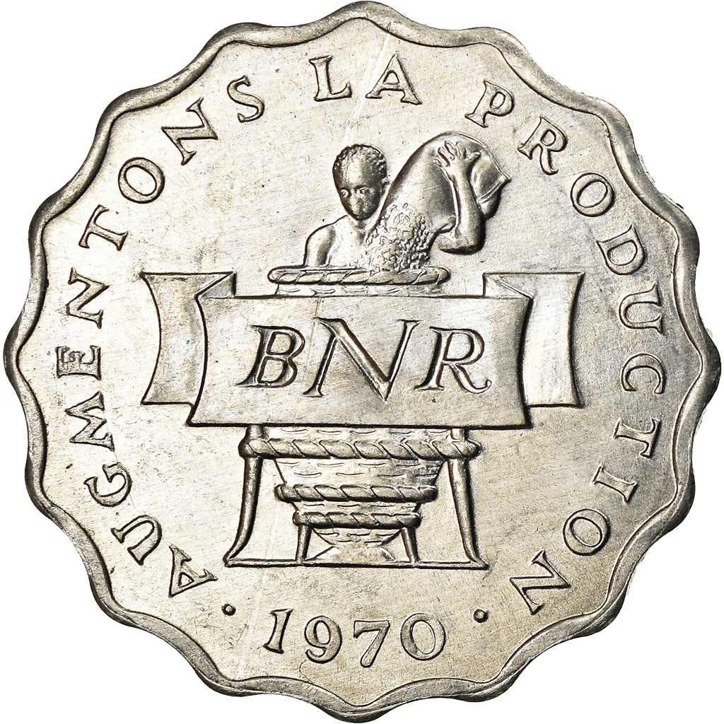 Moneta, Ruanda, 2 Francs, 1970, SPL-, Alluminio, KM:10