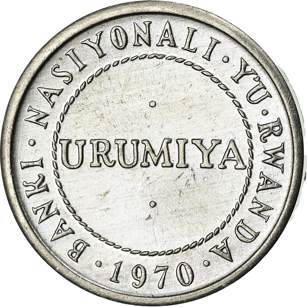 Coin, Rwanda, 1/2 Franc, 1970, AU(55-58), Aluminum, KM:9