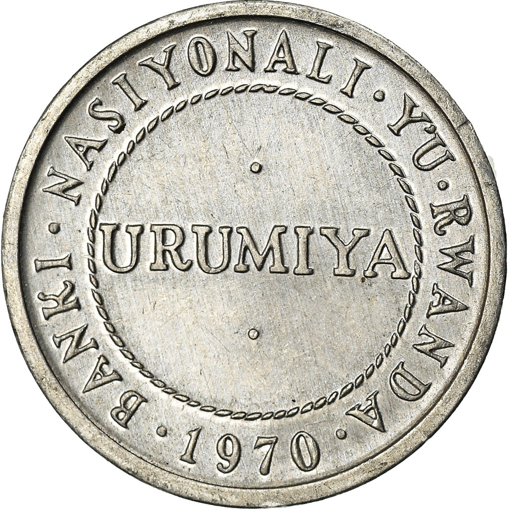 Coin, Rwanda, 1/2 Franc, 1970, AU(55-58), Aluminum, KM:9