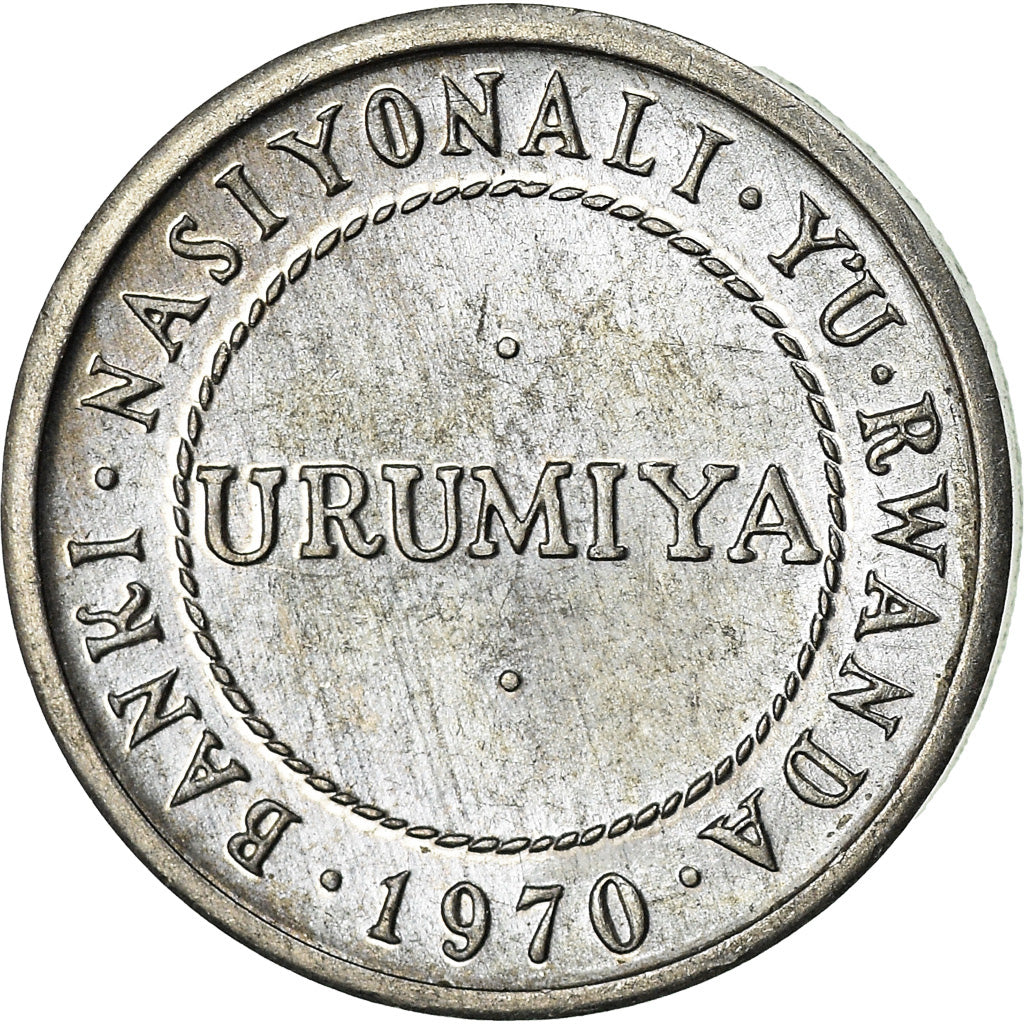 Coin, Rwanda, 1/2 Franc, 1970, AU(55-58), Aluminum, KM:9
