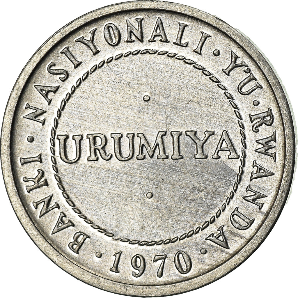 Coin, Rwanda, 1/2 Franc, 1970, AU(55-58), Aluminum, KM:9