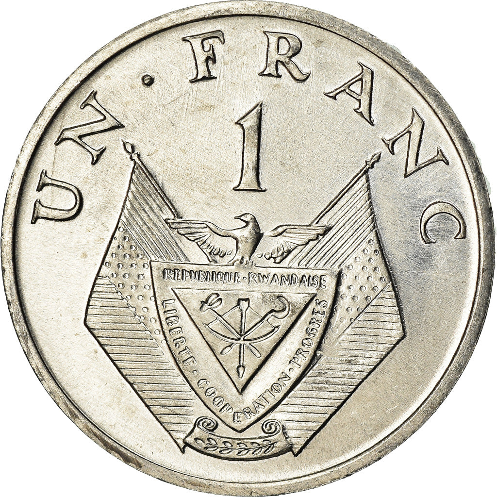 Coin, Rwanda, Franc, 1969, AU(55-58), Aluminum, KM:8