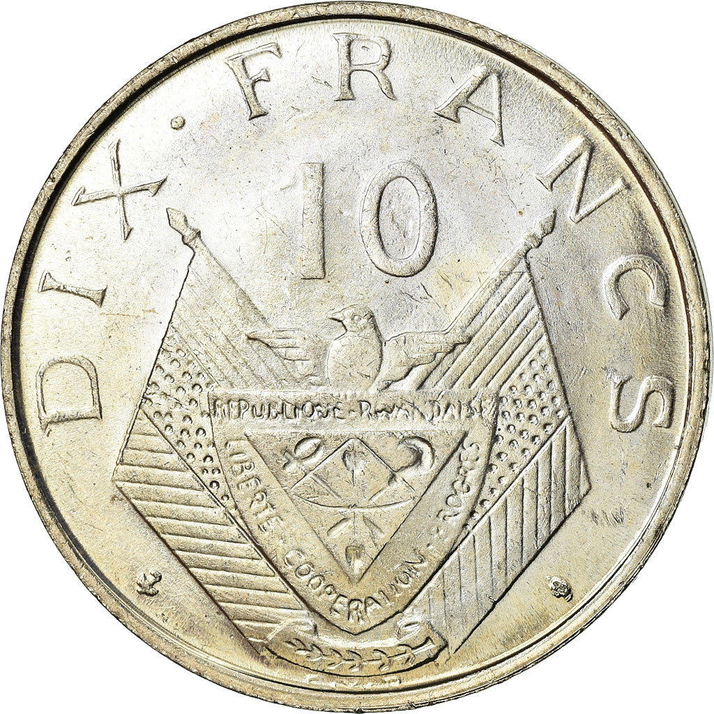 Coin, Rwanda, 10 Francs, 1964, EF(40-45), Copper-nickel, KM:7