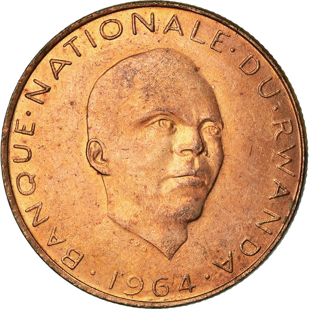 Coin, Rwanda, 5 Francs, 1964, EF(40-45), Bronze, KM:6