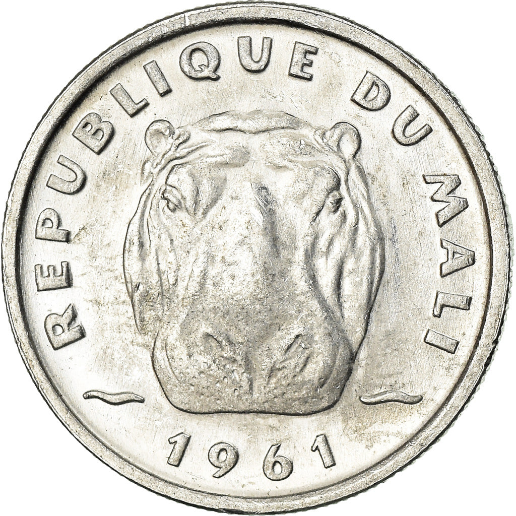 Coin, Mali, 5 Francs, 1961, AU(55-58), Aluminum, KM:2