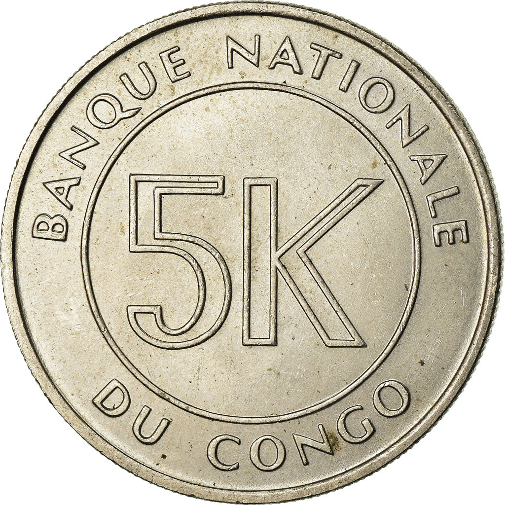 Moneta, CONGO, REPUBBLICA DEMOCRATICA DEL, 5 Makuta, 1967, BB, Rame-nichel, KM:9
