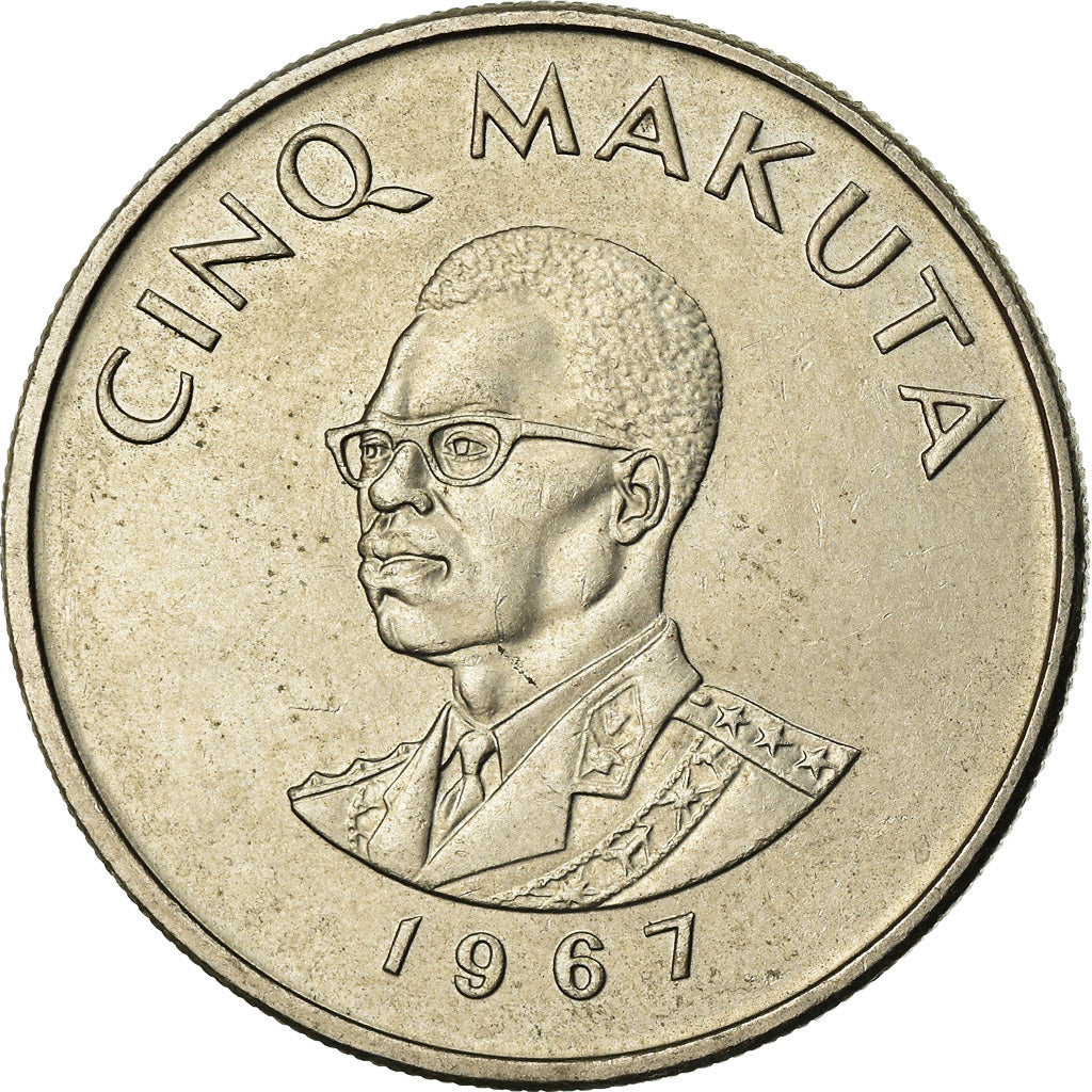 Coin, CONGO, DEMOCRATIC REPUBLIC, 5 Makuta, 1967, EF(40-45), Copper-nickel, KM:9