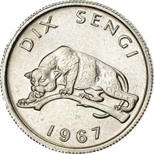 Coin, CONGO, DEMOCRATIC REPUBLIC, 10 Sengis, 1967, EF(40-45), Aluminum, KM:7