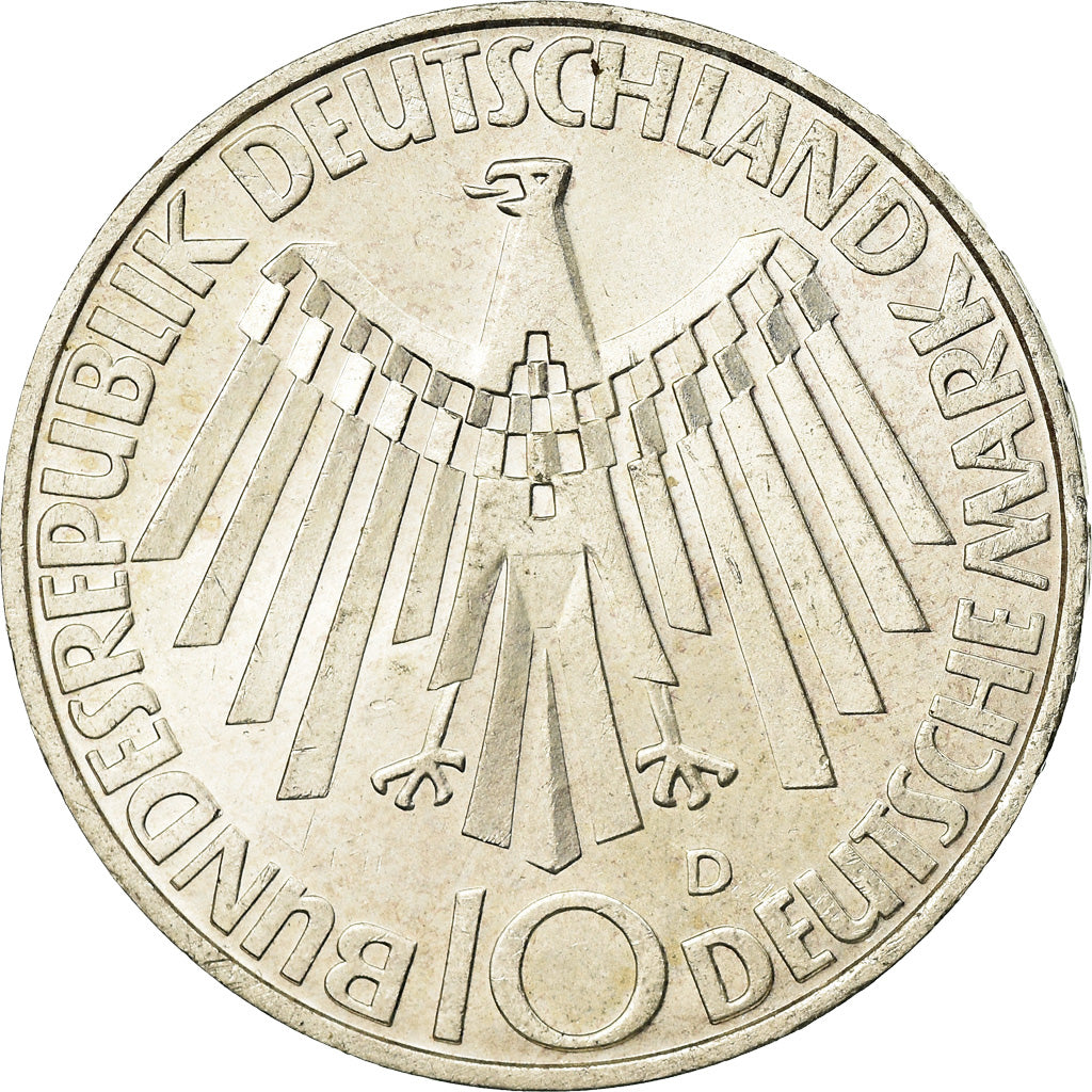 Coin, GERMANY - FEDERAL REPUBLIC, 10 Mark, 1972, Munich, AU(55-58), Silver
