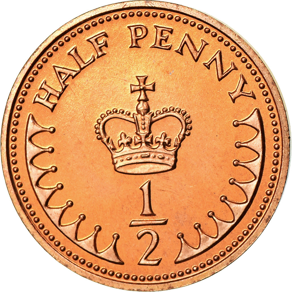 Coin, Great Britain, Elizabeth II, 1/2 Penny, 1982, MS(63), Bronze, KM:926