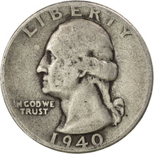 UNITED STATES, Washington Quarter, Quarter, 1940, U.S. Mint, KM #164,...