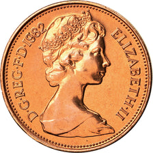 Coin, Great Britain, Elizabeth II, 2 Pence, 1982, MS(63), Bronze, KM:928
