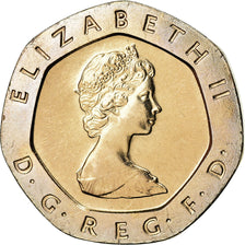 Coin, Great Britain, Elizabeth II, 20 Pence, 1982, MS(63), Copper-nickel, KM:931