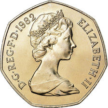 Coin, Great Britain, Elizabeth II, 50 Pence, 1982, MS(63), Copper-nickel, KM:932