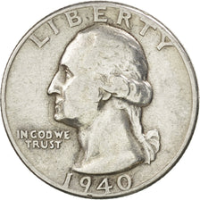 UNITED STATES, Washington Quarter, Quarter, 1940, U.S. Mint, KM #164,...