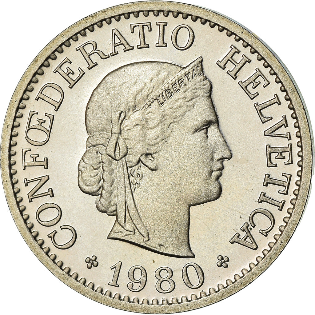 Monnaie, Suisse, 10 Rappen, 1980, Bern, Proof, SPL, Copper-nickel, KM:27