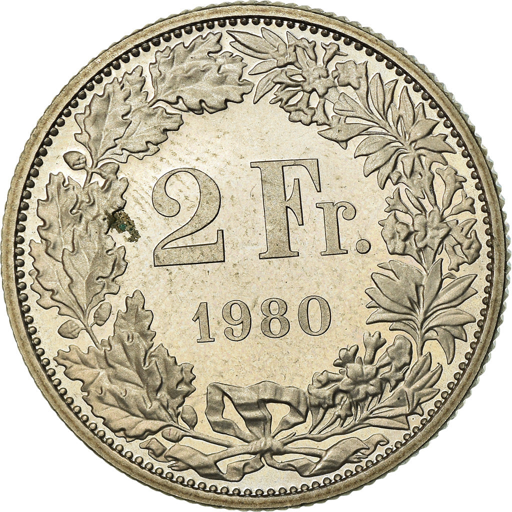 Monnaie, Suisse, 2 Francs, 1980, Bern, Proof, SPL, Copper-nickel, KM:21a.1