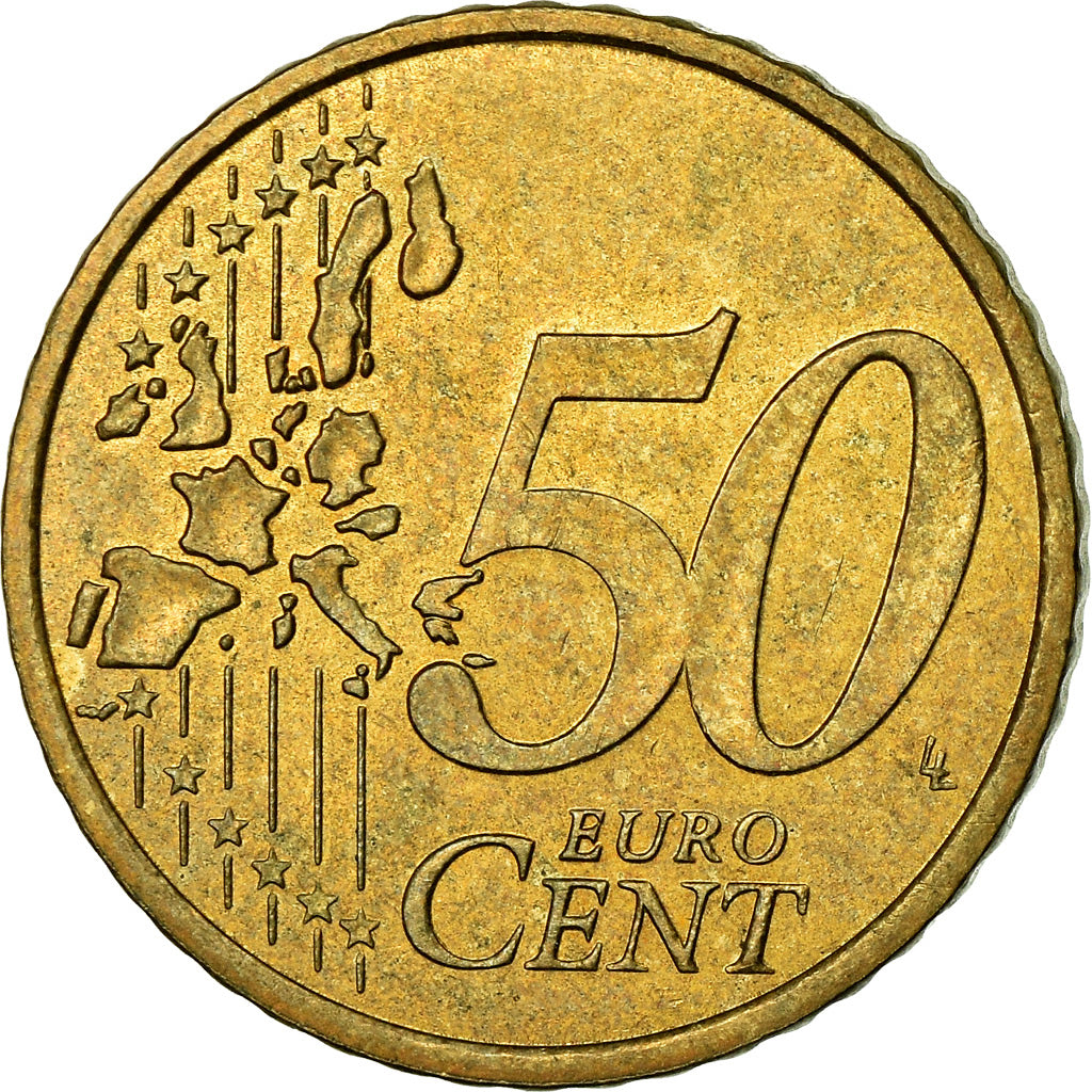 Monaco, 50 Euro Cent, 2001, AU(55-58), Brass, KM:172
