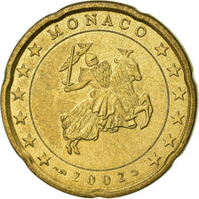Monaco, 20 Euro Cent, 2002, SUP, Laiton, KM:171