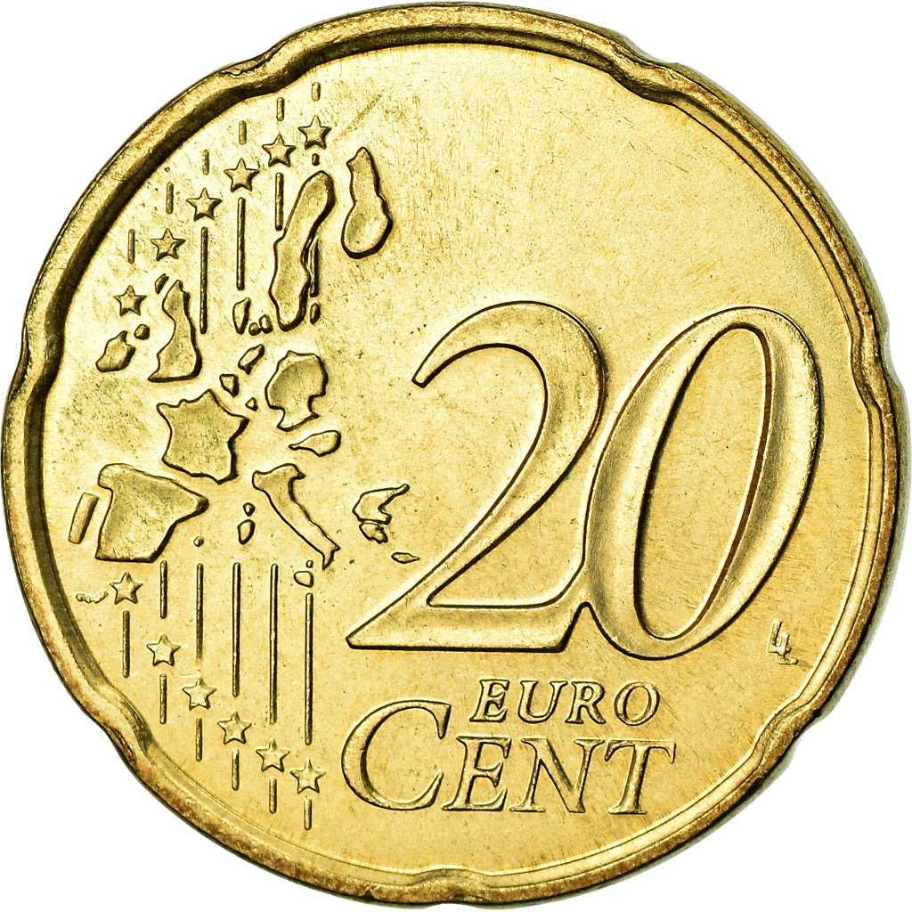 Monaco, 20 Euro Cent, 2002, SUP, Laiton, KM:171