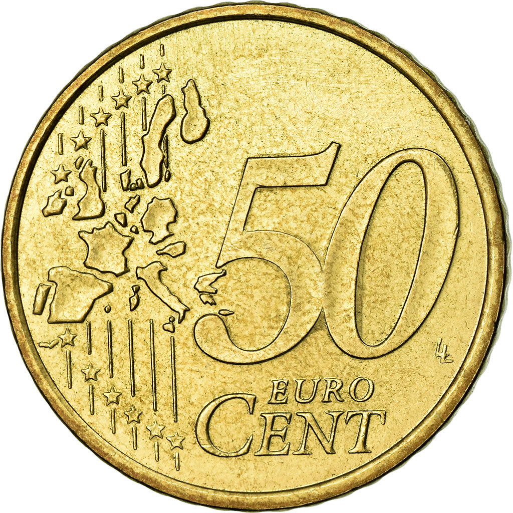 Monaco, 50 Euro Cent, 2002, AU(55-58), Brass, Gadoury:MC177, KM:172