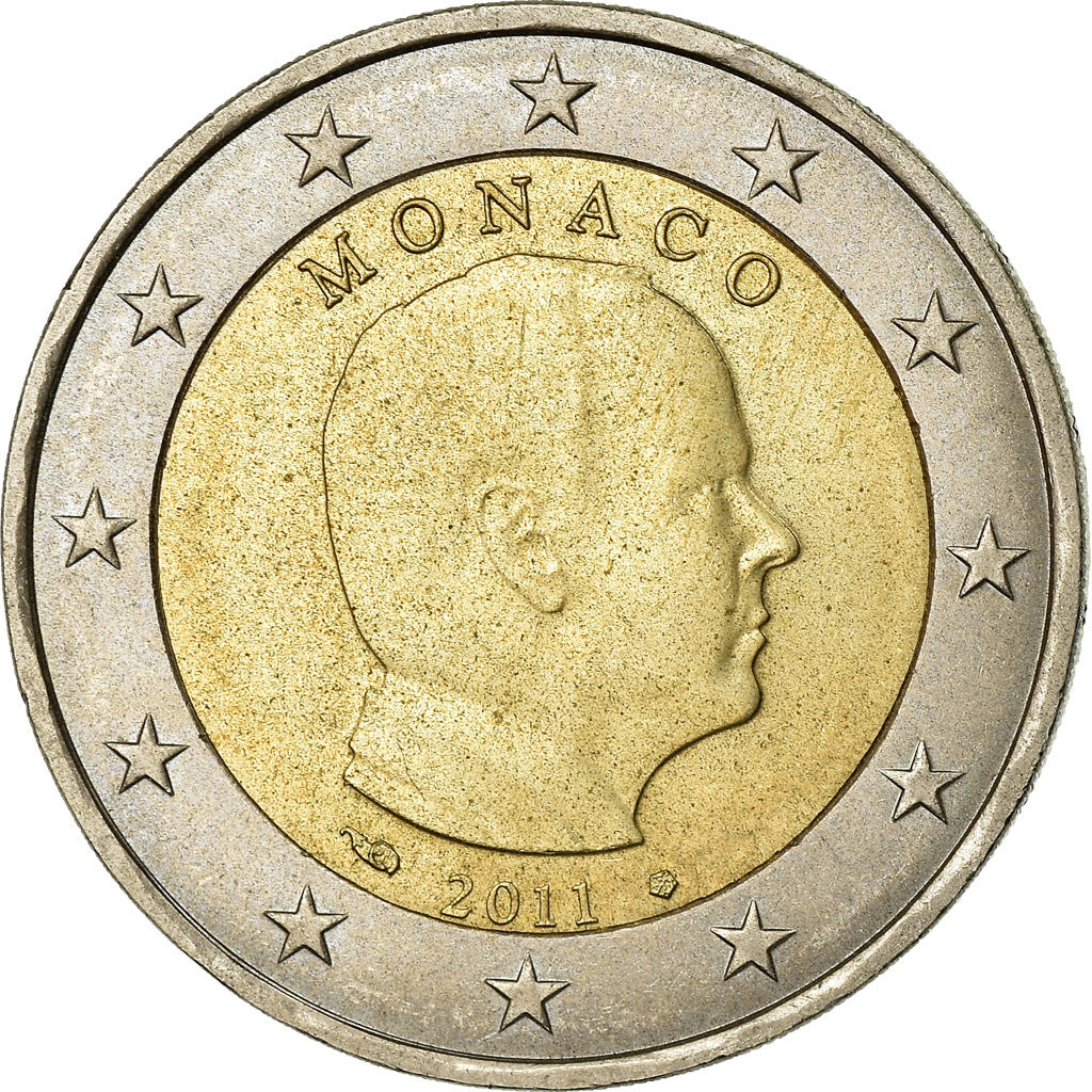 Monaco, 2 Euro, Prince Albert II, 2011, MS(63), Bi-Metallic, KM:195