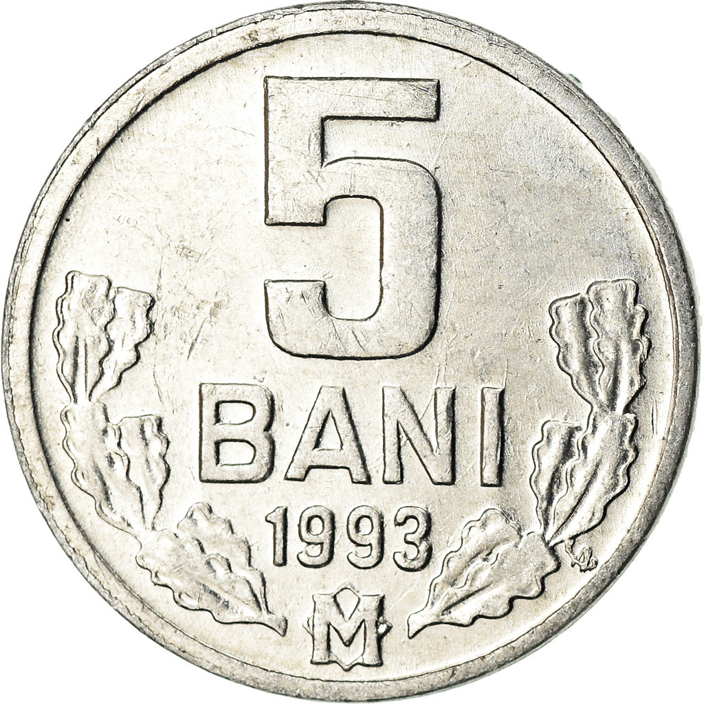 Coin, Moldova, 5 Bani, 1993, AU(55-58), Aluminum, KM:2